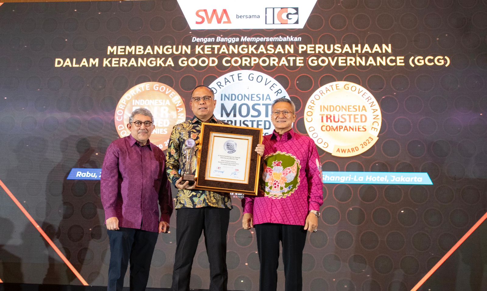 Jadikan GCG Fondasi Bisnis, bank bjb Raih Penghargaan di Ajang CGPI Award 2023